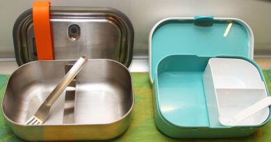 Lunchboxen für Erwachsene, Lunchbox aus Edelstahl, Brotdose mit Fächer, Frühstücksdose aus Kunststoff